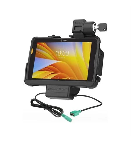 Locking RAM Tough-Dock Power & Data for Zebra ET4x 8 Inch Tablet w/ Rugged Frame 3PTY-RAM-HOL-ZE20PDKLU
