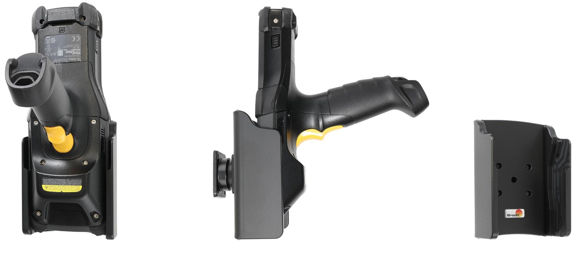 Brodit Passive Holder with Tilt Swivel for Zebra MC9400 with Rubber Boot
