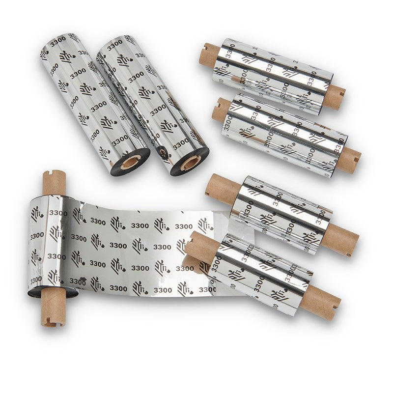 03300GS08407 Zebra 3300 Wax/Resin ribbon, 84mm x 74m, 12.7mm core, 12 rolls per box