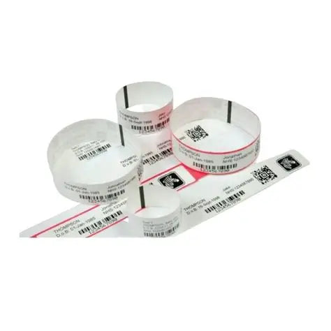 Zebra Z-Band Direct White Baby Wristbands, 25.4 x 152.4mm, 1" ID, 5" OD
