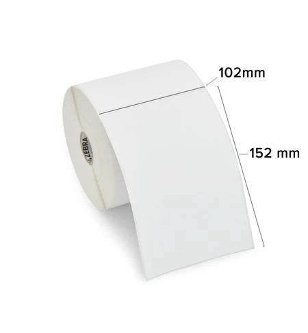 Zebra Z-Select 2000T 102 x 152mm Thermal Transfer Paper Labels, Coated, Permanent Adhesive, 25mm Core, Perforation