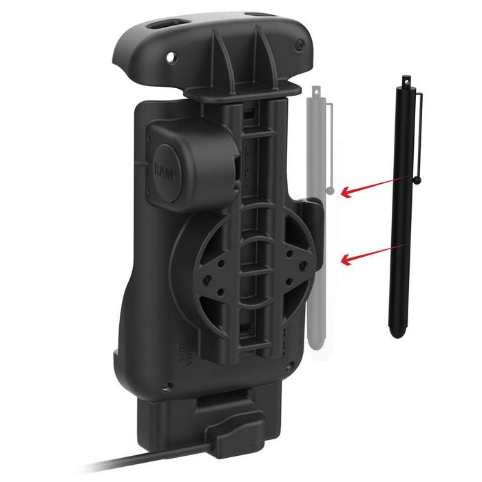 3PTY-RAM-HOL-ZE24PU RAM Powered Non-Locking Cradle for Zebra TC22/27 with Boot