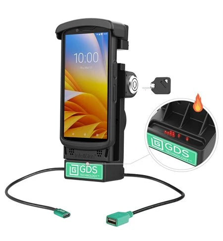 GDS® Locking Powered Dock + USB-A for Zebra TC2x & TC5x - Heated Pins