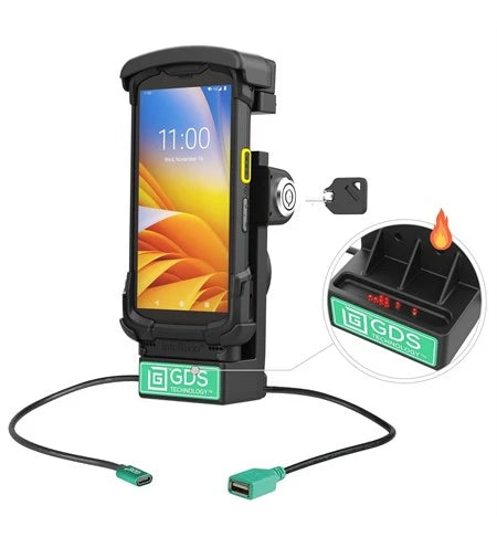 GDS® Locking Powered Dock + USB-A for Zebra TC73/78 - Heated Pins