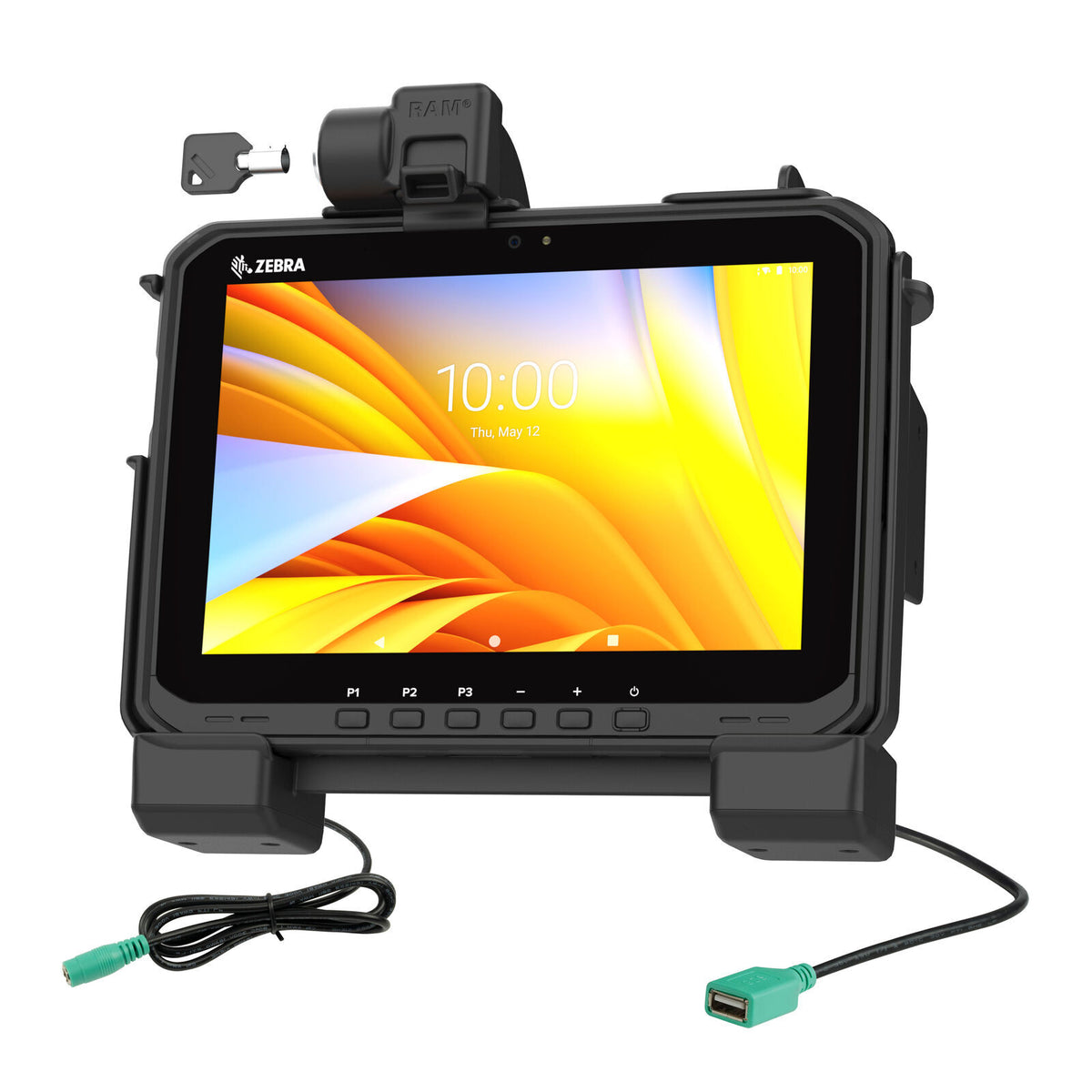 RAM® Power + Dual USB Locking Dock for Zebra ET6x - Heated Pins