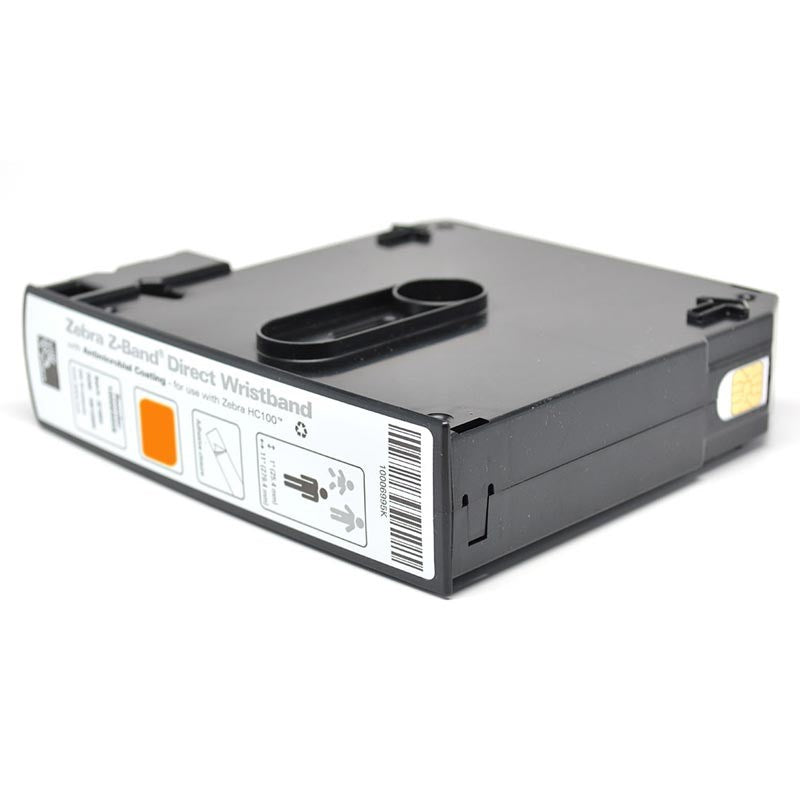 Z-Band Direct Orange Wristband Cartridge, 25.4 x 279.4mm